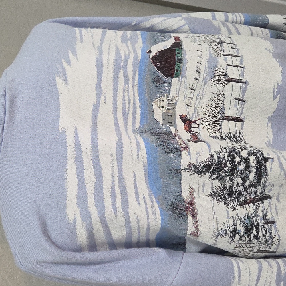 Vintage Winter Scene Turtleneck Sweatshirt - Picture 5 of 10